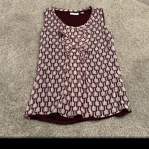 New New York &Company Burgundy Dress Blouse